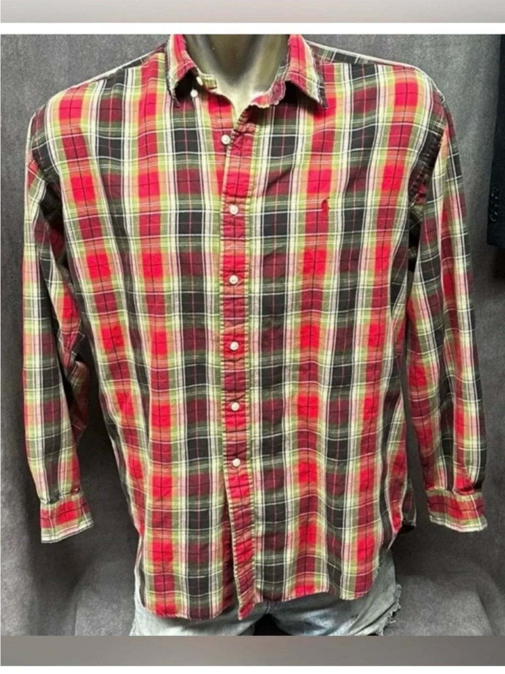 Ralph Lauren Blake plaid shirt 100% cotton Sz large